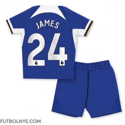 Camiseta Chelsea Reece James #24 Primera Equipación para niños 2023-24 manga corta (+ pantalones cortos)